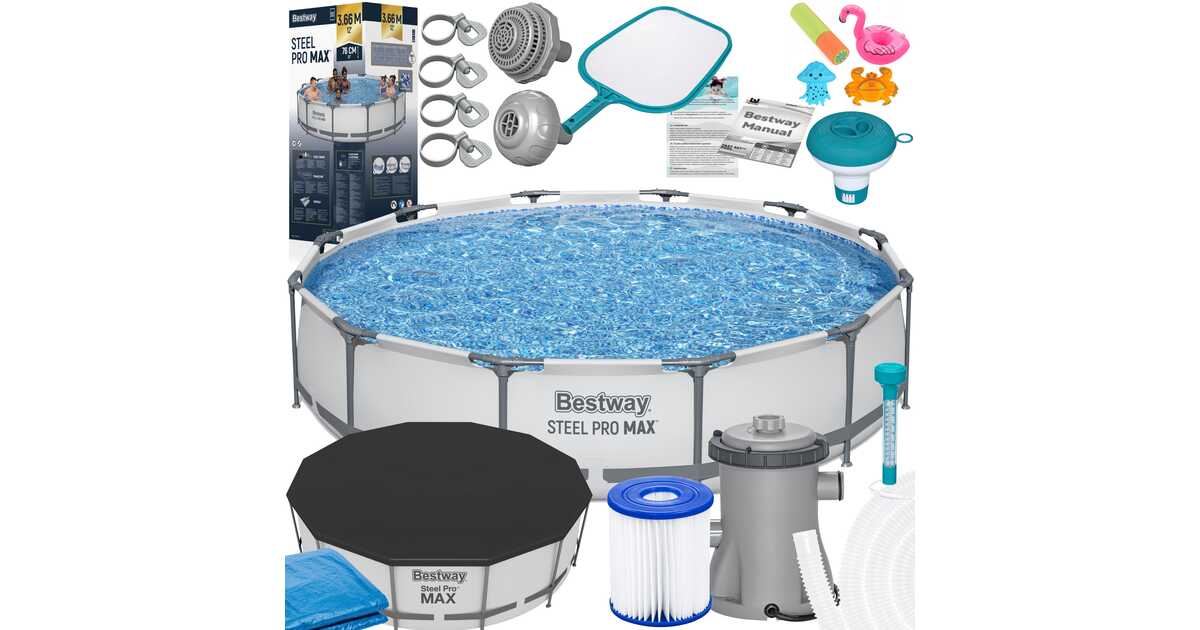 Basen ogrodowy stelażowy 366 x 76 BESTWAY 56416 Zestaw 15w1