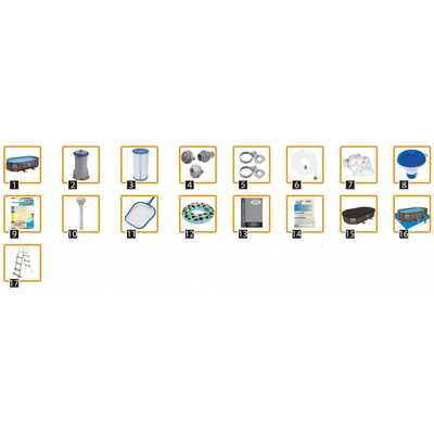 Basen ogrodowy stelażowy 427 x 250 x 100 BESTWAY 56714 Zestaw 17w1